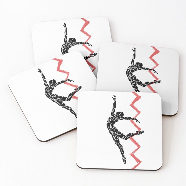 Item preview, Jumping Ballet Dancer Silhouette with Red Zigzag designed and sold by danceink.