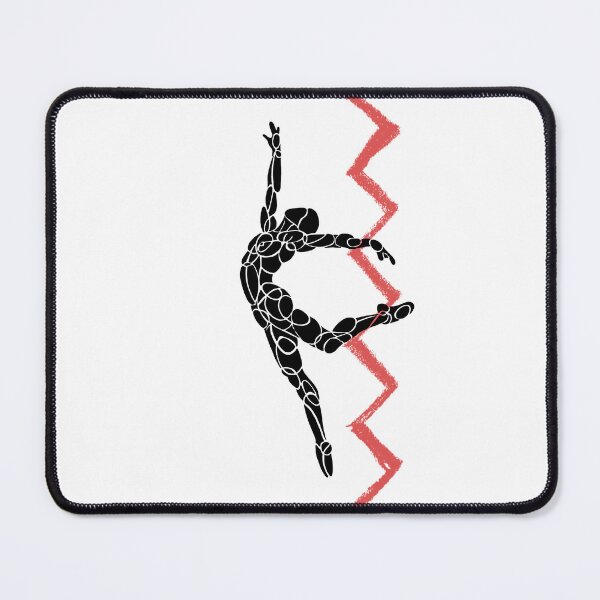 Item preview, Jumping Ballet Dancer Silhouette with Red Zigzag designed and sold by danceink.
