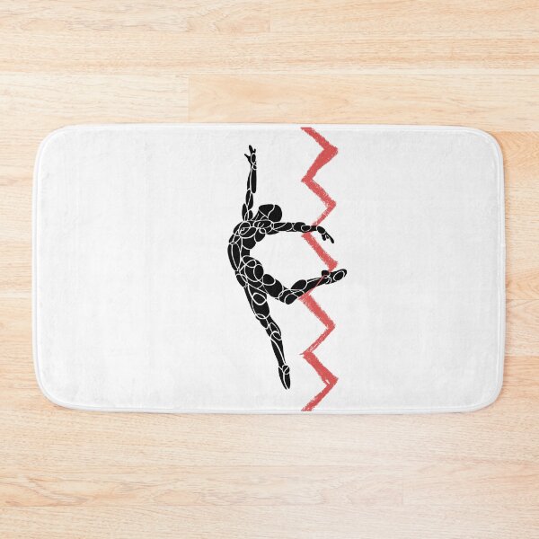 Item preview, Jumping Ballet Dancer Silhouette with Red Zigzag designed and sold by danceink.
