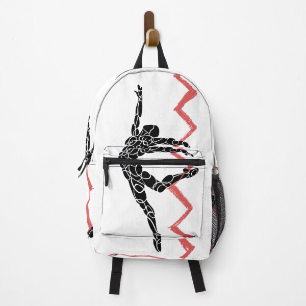 Item preview, Jumping Ballet Dancer Silhouette with Red Zigzag designed and sold by danceink.