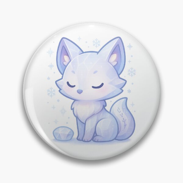 Item preview, Crystal Fox Oracle | Kawaii Winter Spirit Animal Sticker & Pastel Witchy Art designed and sold by HerDreamCodes.