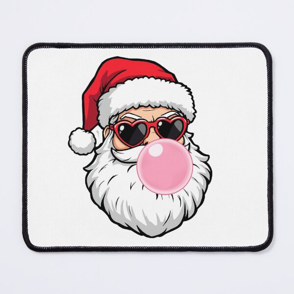 Item preview, Cool Santa Claus with Bubblegum and Heart Sunglasses – Funny Christmas Illustration in Cartoon Vector Style designed and sold by PixelVibe782.