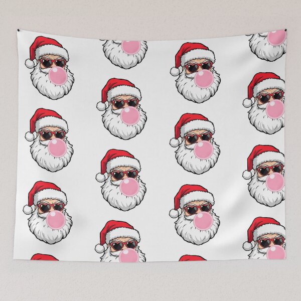 Item preview, Cool Santa Claus with Bubblegum and Heart Sunglasses – Funny Christmas Illustration in Cartoon Vector Style designed and sold by PixelVibe782.