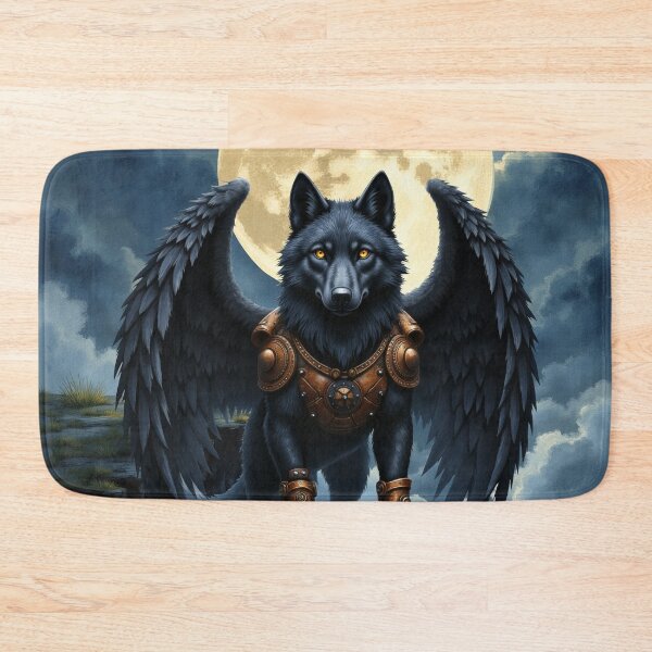 Item preview, Guardian of the Moon – The Black Winged Wolf.  designed and sold by nicky2342.