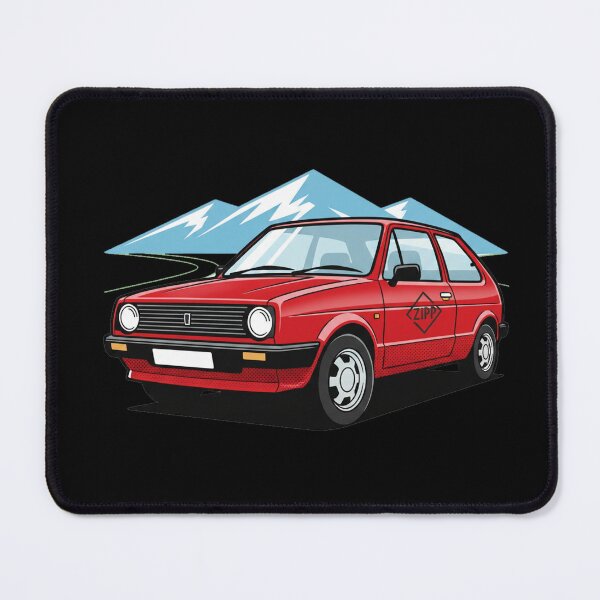 Artikelvorschau, ZIPP Klassischer roter Schrägheck: Auto-Kunst-T-Shirt für Berg-Roadtrips entworfen und verkauft von nhstaruna.