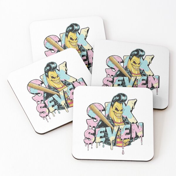 Item preview, Six Seven Rockabilly Banana with Bat - Retro Cartoon Dripping Letter Design designed and sold by ModdiesColors.