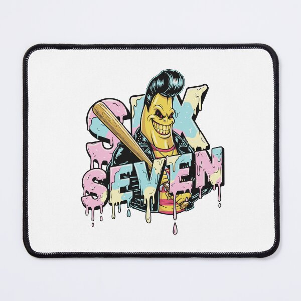 Item preview, Six Seven Rockabilly Banana with Bat - Retro Cartoon Dripping Letter Design designed and sold by ModdiesColors.