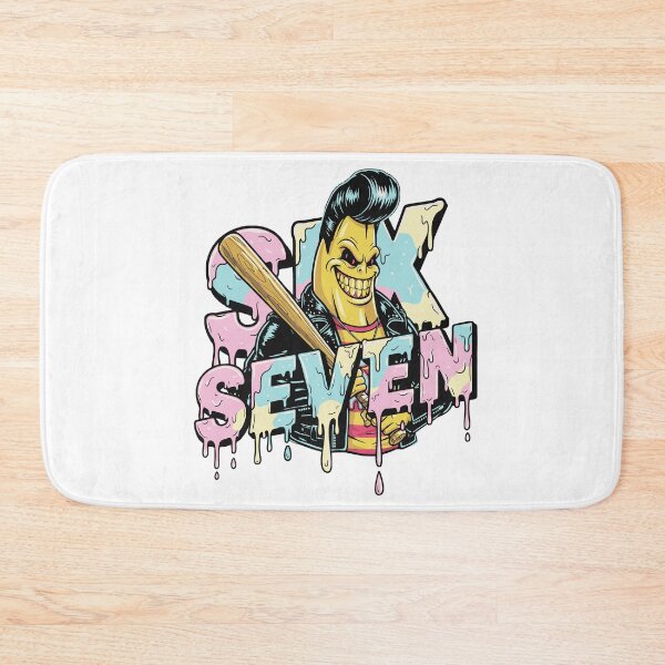 Item preview, Six Seven Rockabilly Banana with Bat - Retro Cartoon Dripping Letter Design designed and sold by ModdiesColors.