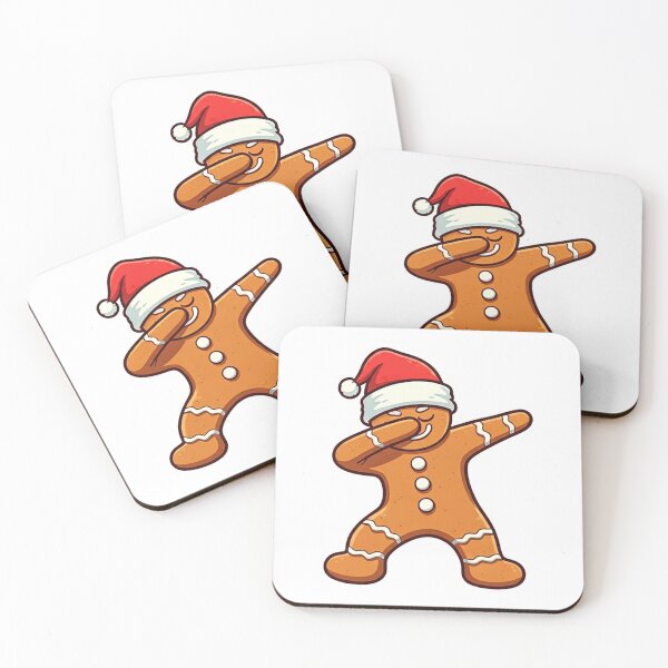 Item preview, Dabbing Gingerbread Man with Santa Hat – Funny Christmas Illustration in Cool Cartoon Vector Style designed and sold by PixelVibe782.