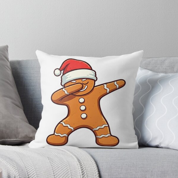 Item preview, Dabbing Gingerbread Man with Santa Hat – Funny Christmas Illustration in Cool Cartoon Vector Style designed and sold by PixelVibe782.