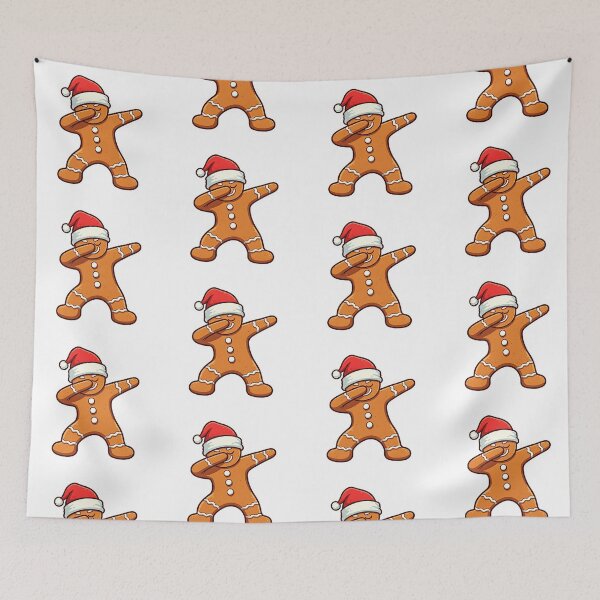 Item preview, Dabbing Gingerbread Man with Santa Hat – Funny Christmas Illustration in Cool Cartoon Vector Style designed and sold by PixelVibe782.