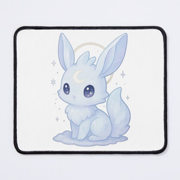 Item preview, Lunar Snow Hare | Crystal Bunny Familiar Sticker & Celestial Pastel Winter Art designed and sold by HerDreamCodes.