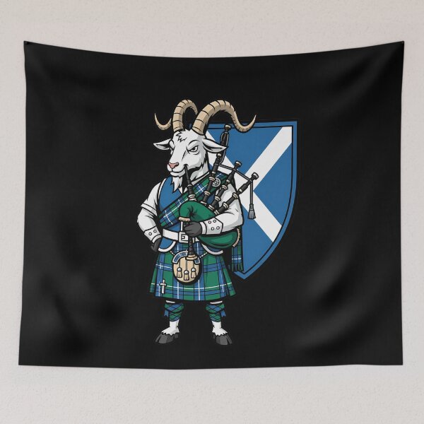 Item preview, Scottish Goat Bagpiper Kilt Flag designed and sold by k3rstman1.