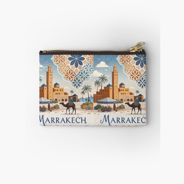 Item preview, Marrakech Morocco Art – Desert, Mosque and Souk Illustration designed and sold by Witsprings.