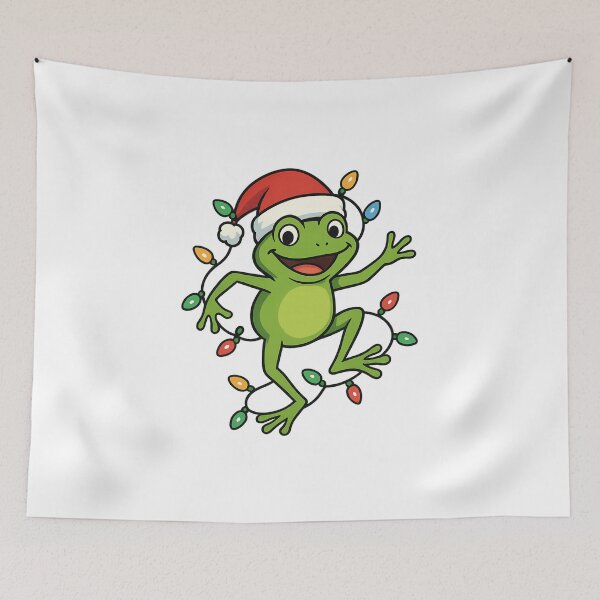 Item preview, Santa Frog Party – Dancing Christmas Frog with Santa Hat designed and sold by Trendora Studio.