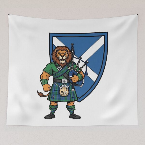 Item preview, Scottish Lion Bagpiper Kilt Mascot designed and sold by k3rstman1.