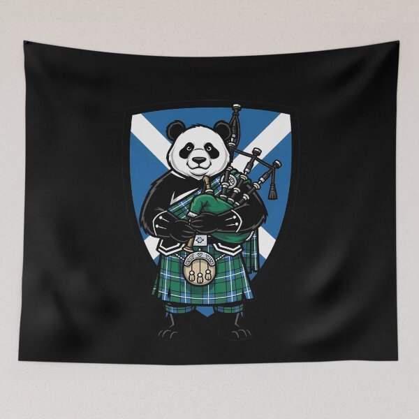 Item preview, Panda Bagpiper Scotland Flag Tartan Fun designed and sold by k3rstman1.