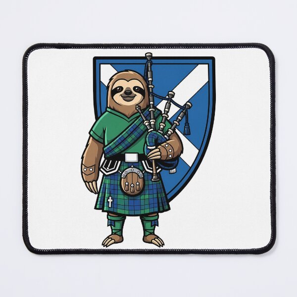 Item preview, Scottish Sloth Bagpiper Tartan Flag designed and sold by k3rstman1.