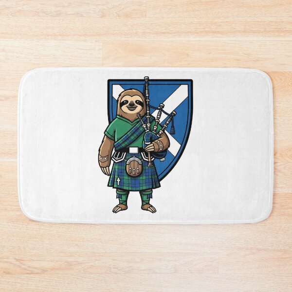 Item preview, Scottish Sloth Bagpiper Tartan Flag designed and sold by k3rstman1.