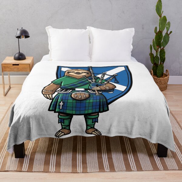 Item preview, Scottish Sloth Bagpiper Tartan Flag designed and sold by k3rstman1.
