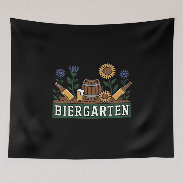 Item preview, Biergarten Sunflowers Cornflowers Octoberfest designed and sold by petrichorsworld.