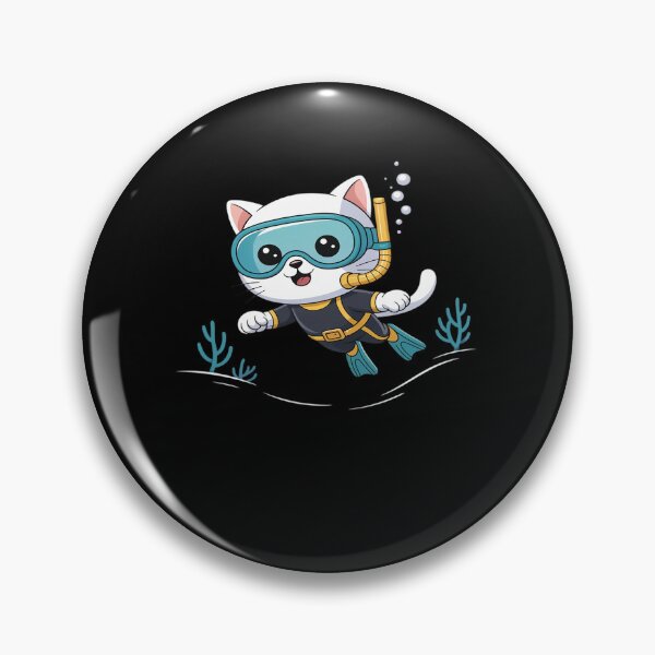 Item preview, White Cat Scuba Diving Pet Funny Snorkeling designed and sold by AmparoBoyle.