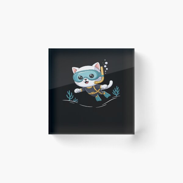 Item preview, White Cat Scuba Diving Pet Funny Snorkeling designed and sold by AmparoBoyle.