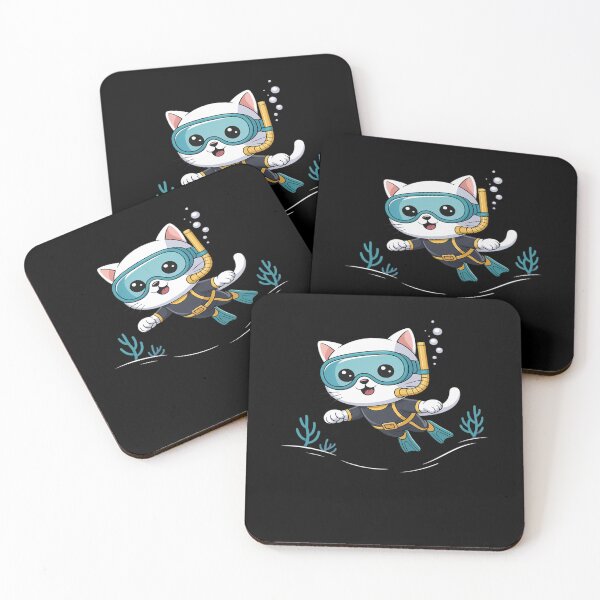 Item preview, White Cat Scuba Diving Pet Funny Snorkeling designed and sold by AmparoBoyle.
