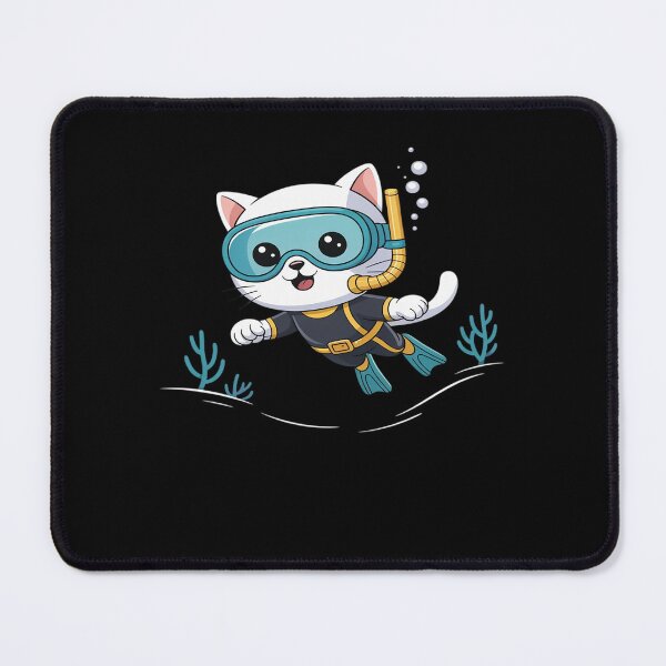 Item preview, White Cat Scuba Diving Pet Funny Snorkeling designed and sold by AmparoBoyle.