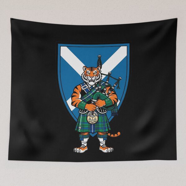 Item preview, Scottish Tiger Bagpiper Kilt Mascot designed and sold by k3rstman1.
