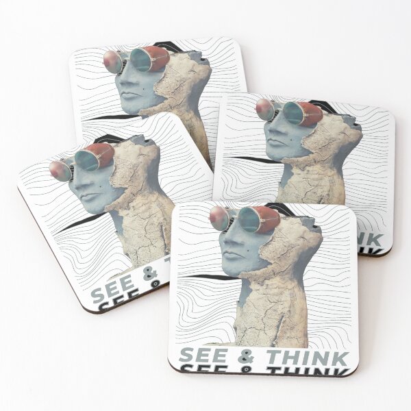 Item preview, SEE & THINK Surreal Statue with Goggles Conceptual Art designed and sold by GenZFashion000.