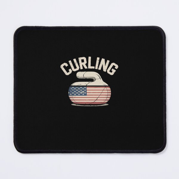 Item preview, USA Red White and Blue American Flag Curling Stone designed and sold by FranzFriesen.