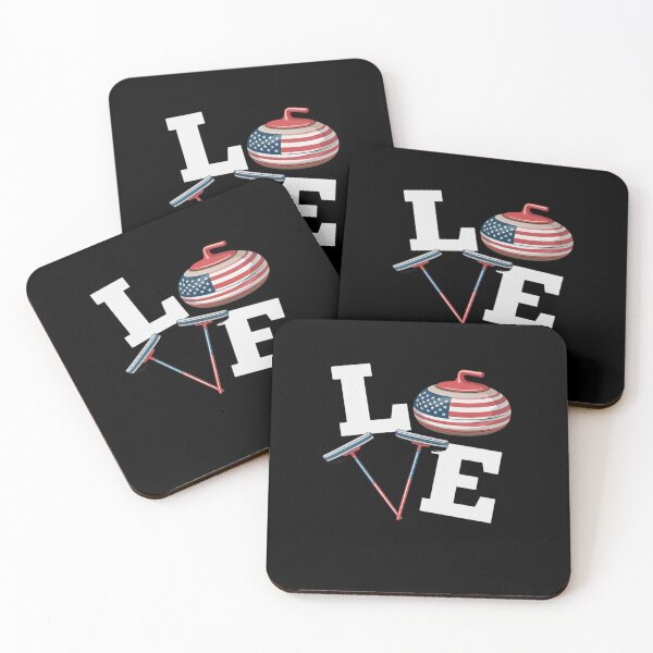 Item preview, USA curler Broom Winter ice Sports American Flag Curling designed and sold by RayArmstrong.