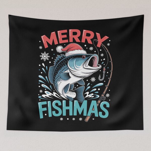 Item preview, Merry Christmas Fishmas Funny Fishing designed and sold by Bandikonsalez.