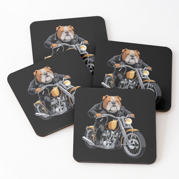 Item preview, Biker Bulldog Motorcycle Dog Wearing Leather Vest designed and sold by KingsLife1994.