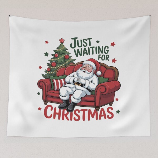 Item preview, Just Waiting For Christmas Santa Funny Santa Claus Christmas designed and sold by Bandikonsalez.
