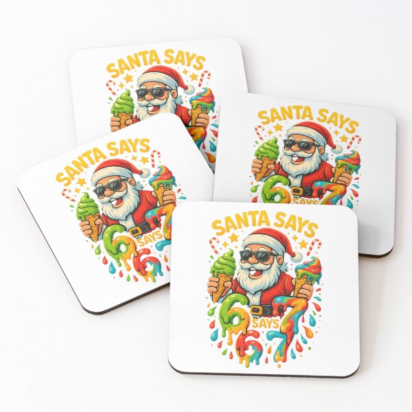 Item preview, Santa Says 6 7 Ice Cream Drip Christmas Shirt - Trendy Holiday Tee 2025 designed and sold by GeniePixel.