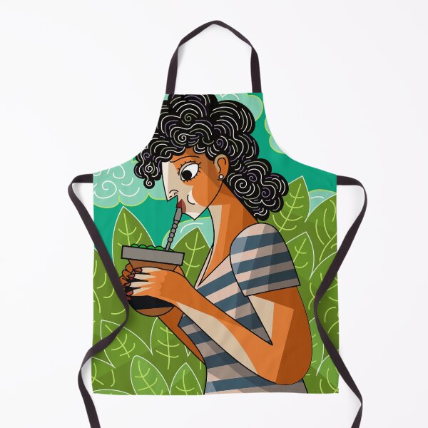 Item preview, cubist woman drinking yerba mate designed and sold by matintheworld ( delcarmat ).