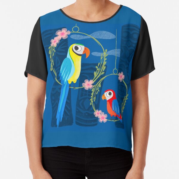 Squeaky Beakies With Freaky Tikis Chiffon Top