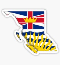 British Columbia Flag Map Sticker