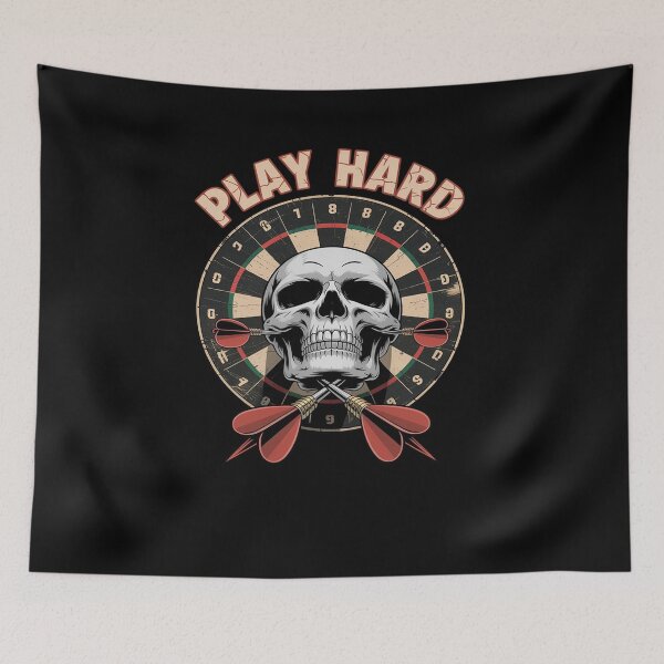 Item preview, Play Hard Skull Arrow dartboard bullseye Team designed and sold by MinaReinger.