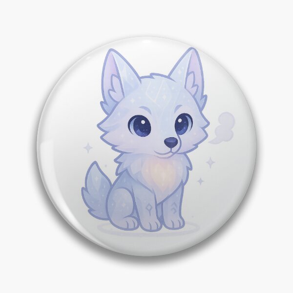 Artikelvorschau, Frostwolf-Wächter | Kristallwolf-Welpen-Vertrauten-Aufkleber & Himmlisches Wintergeisttier-Kunstwerk entworfen und verkauft von HerDreamCodes.