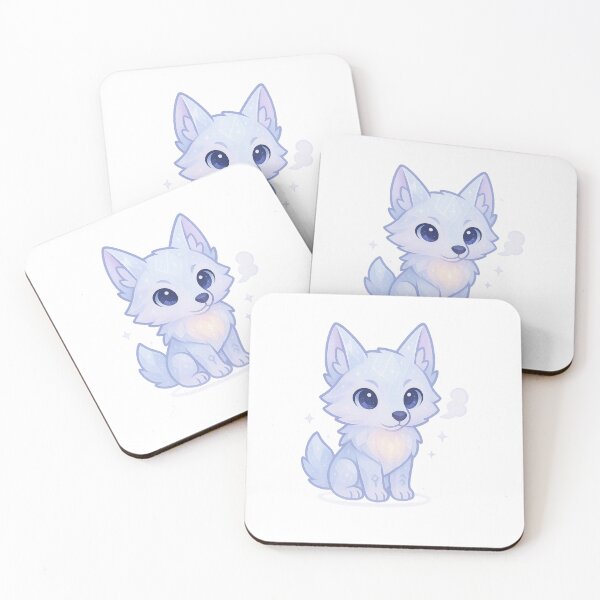 Item preview, Frost Wolf Guardian | Crystal Wolf Pup Familiar Sticker & Celestial Winter Spirit Animal Art designed and sold by HerDreamCodes.