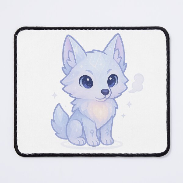 Item preview, Frost Wolf Guardian | Crystal Wolf Pup Familiar Sticker & Celestial Winter Spirit Animal Art designed and sold by HerDreamCodes.
