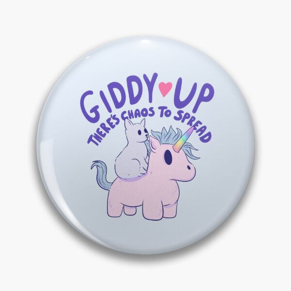 Item preview, Cute Cat Riding Unicorn - Giddy Up, There’s Chaos to Spread designed and sold by Jess.a.creates.