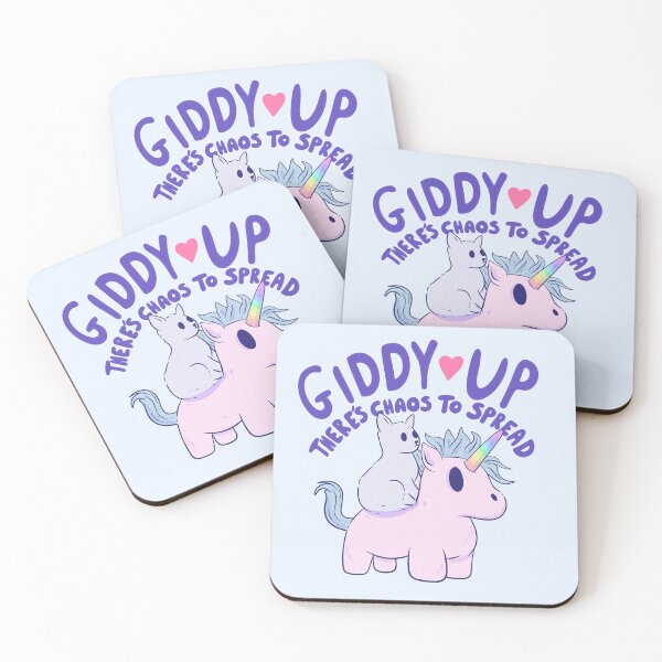 Item preview, Cute Cat Riding Unicorn - Giddy Up, There’s Chaos to Spread designed and sold by Jess.a.creates.
