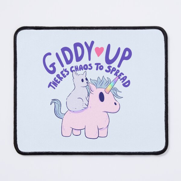 Item preview, Cute Cat Riding Unicorn - Giddy Up, There’s Chaos to Spread designed and sold by Jess.a.creates.