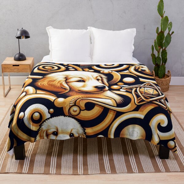 Item preview, Golden Retrievers in Abstract Pattern designed and sold by Wags & Tails.