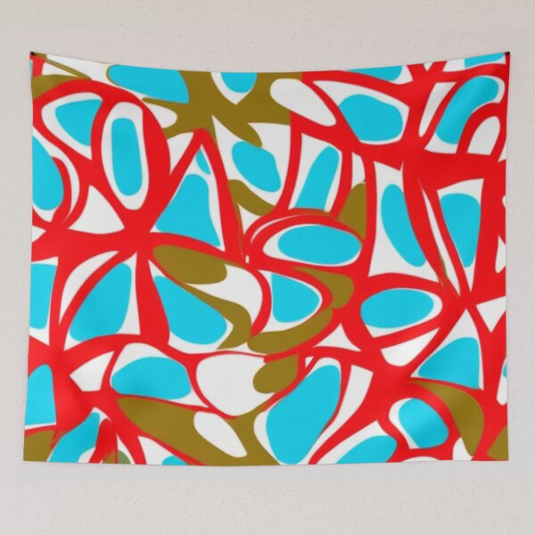 Item preview, Red Blue and Olive Abstract Pattern designed and sold by SassyArtistry.