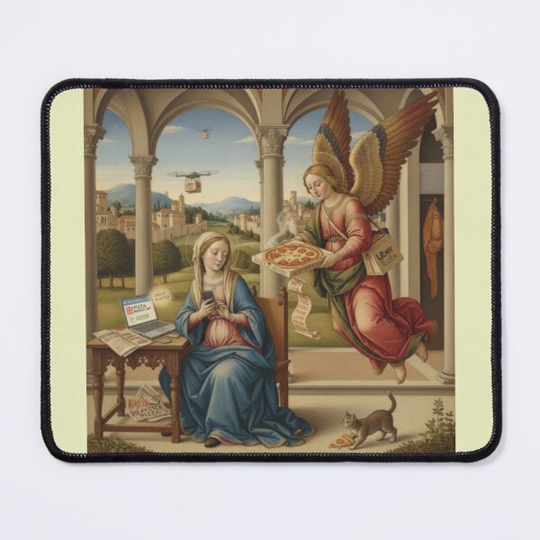 Item preview, The Annunciation Reimagined: Pizza Delivery Edition designed and sold by SammyMorry.